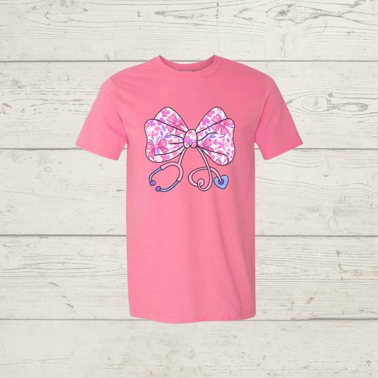 Pink floral stethoscope