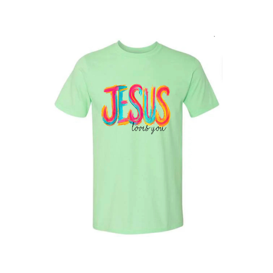 Jesus loves you (dark print)