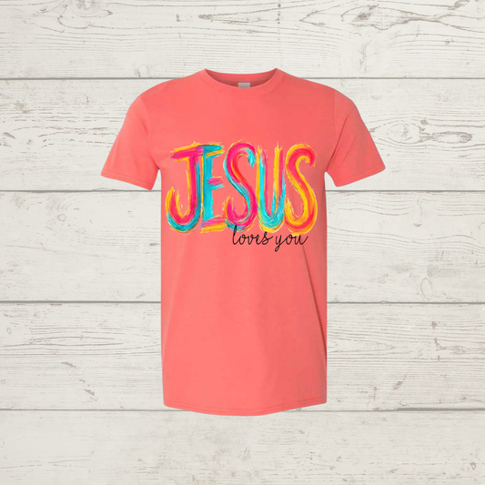 Jesus loves you (dark print)