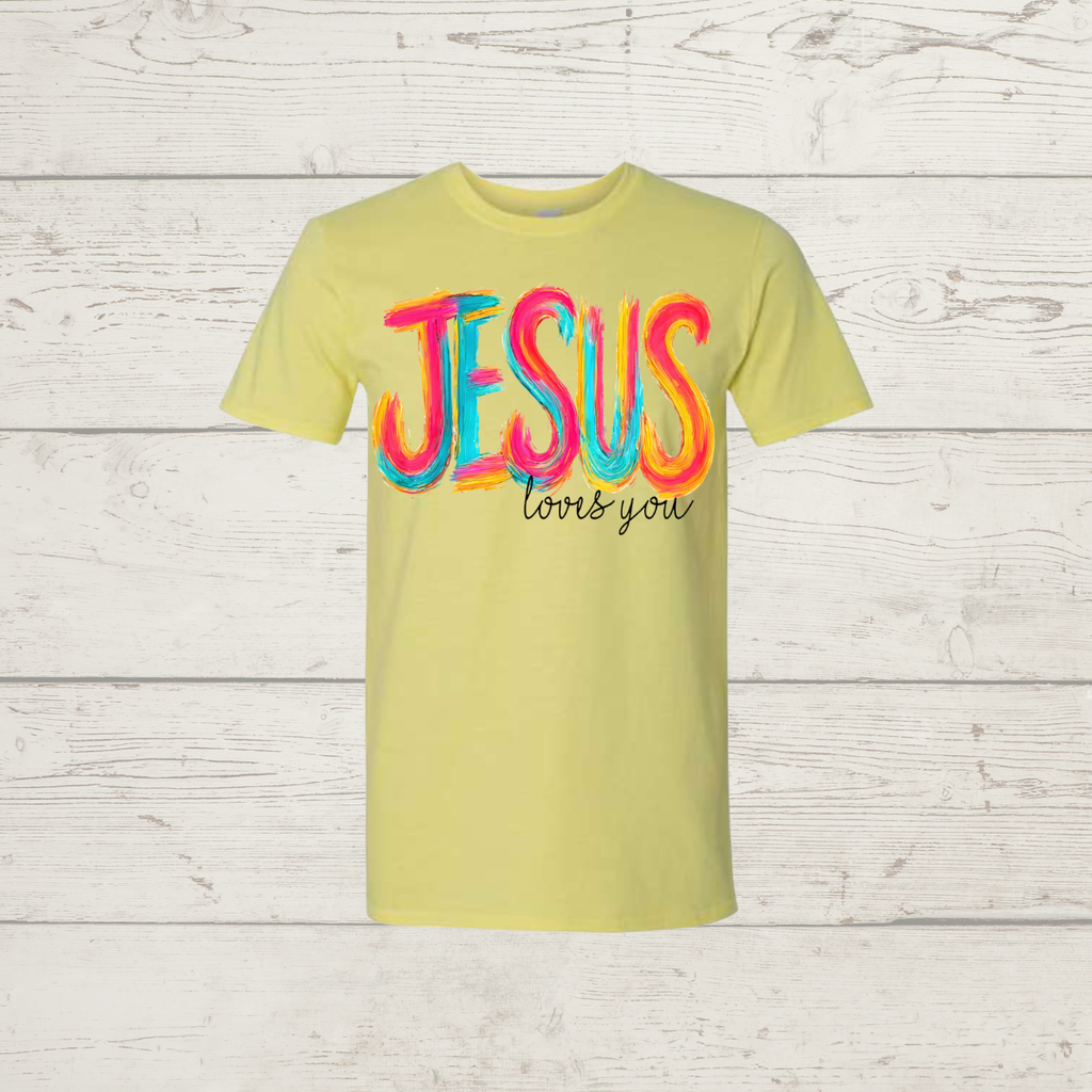 Jesus loves you (dark print)