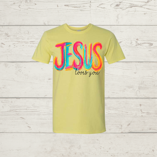 Jesus loves you (dark print)