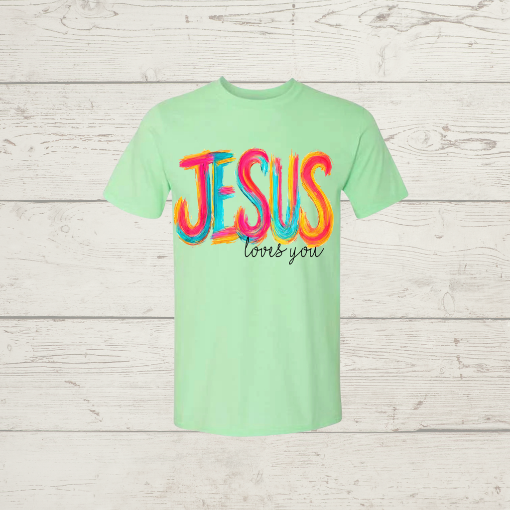 Jesus loves you (dark print)