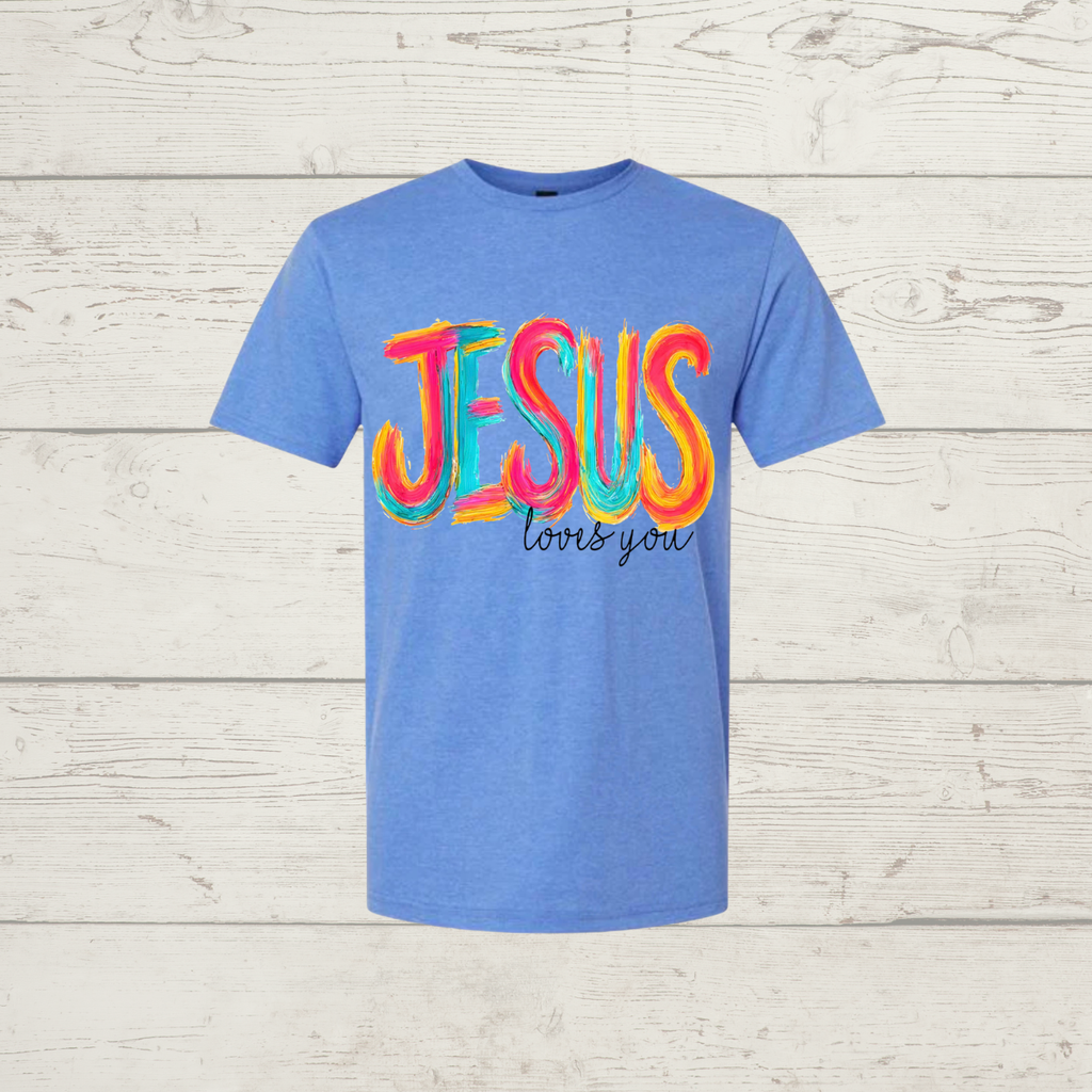 Jesus loves you (dark print)