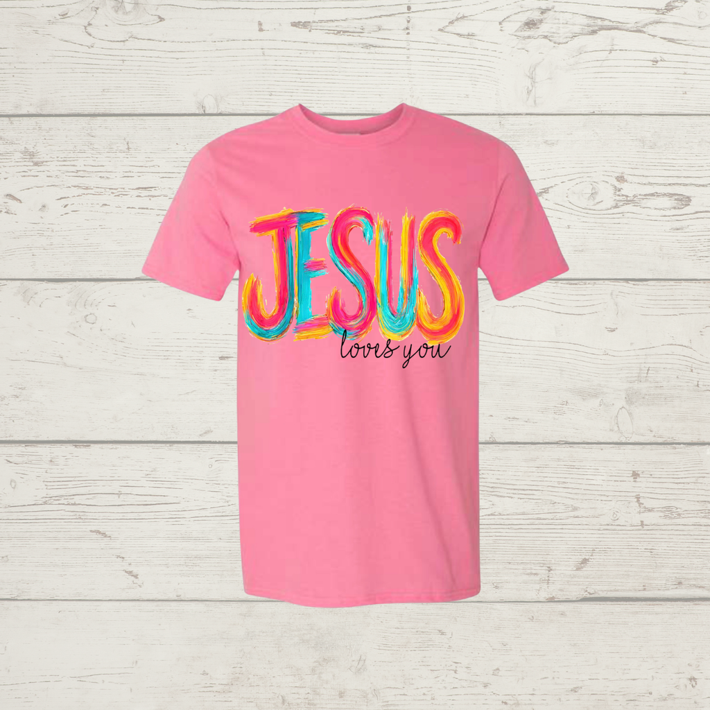 Jesus loves you (dark print)