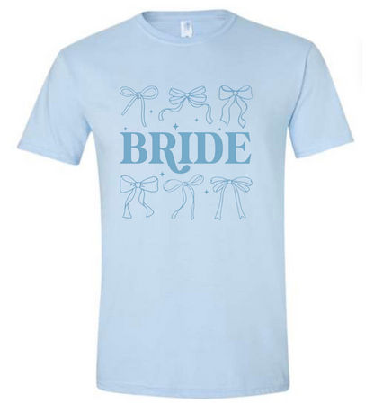 Bride with blue bows