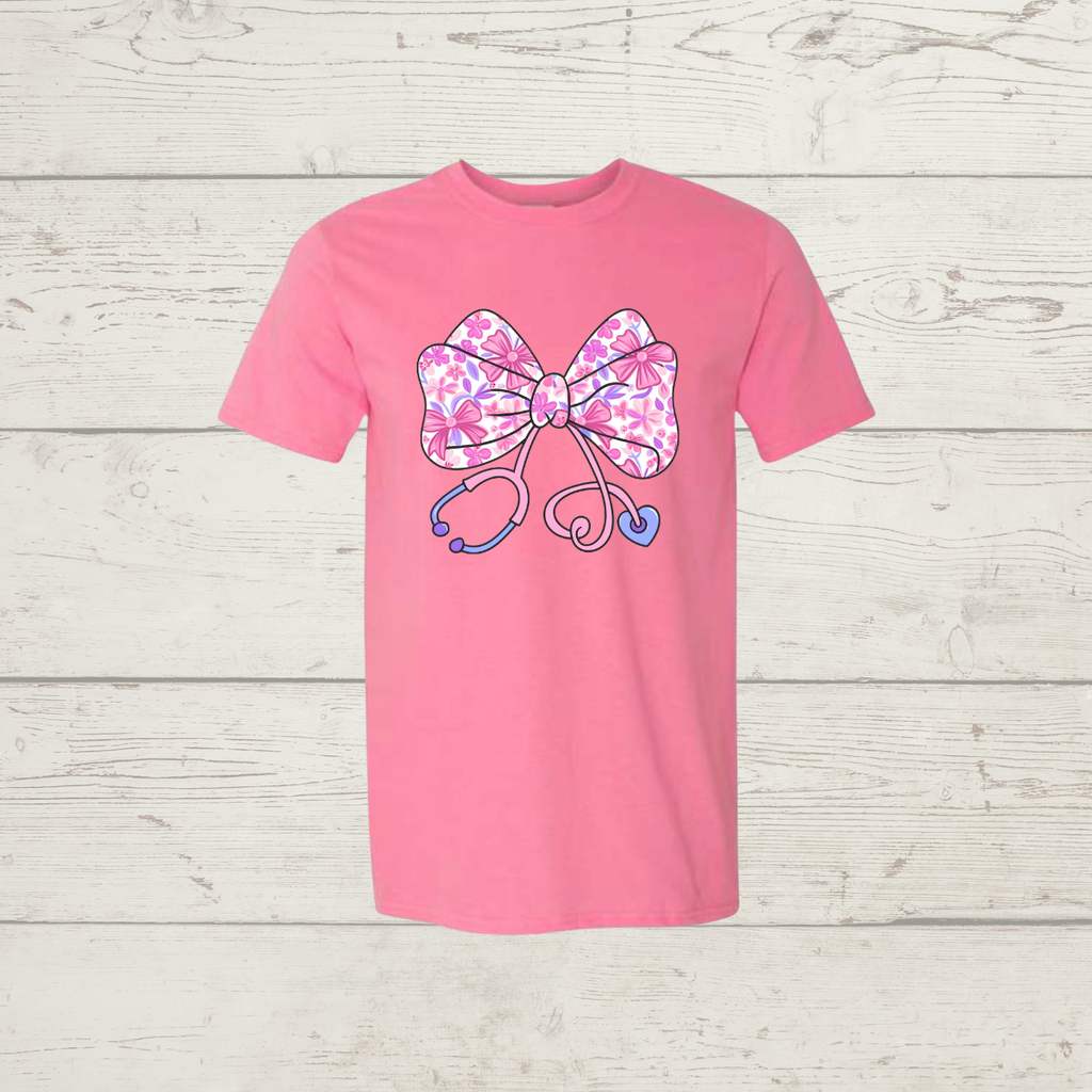 Pink floral stethoscope