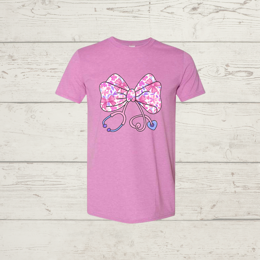 Pink floral stethoscope