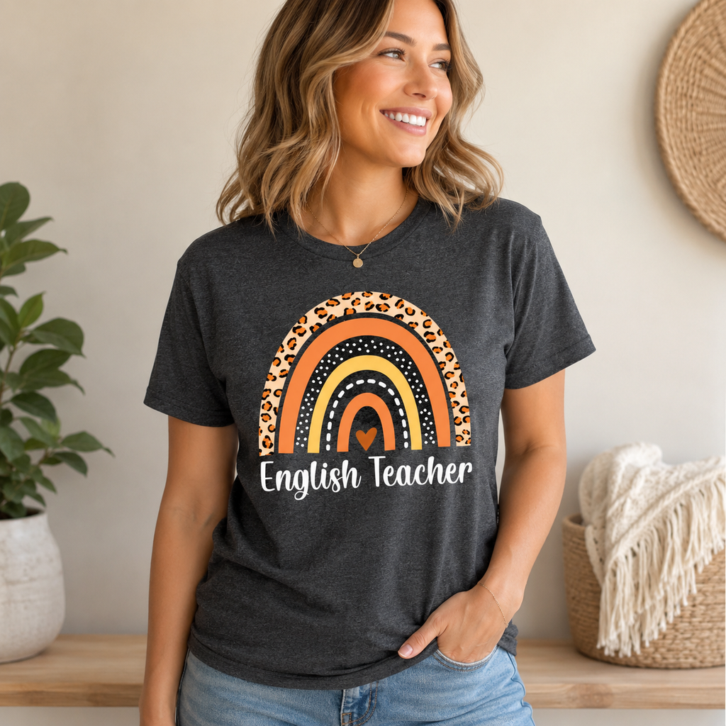 English Teacher Boho Rainbow