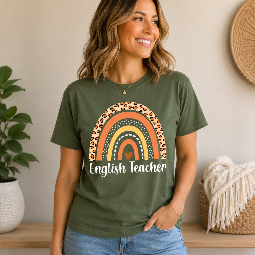 English Teacher Boho Rainbow