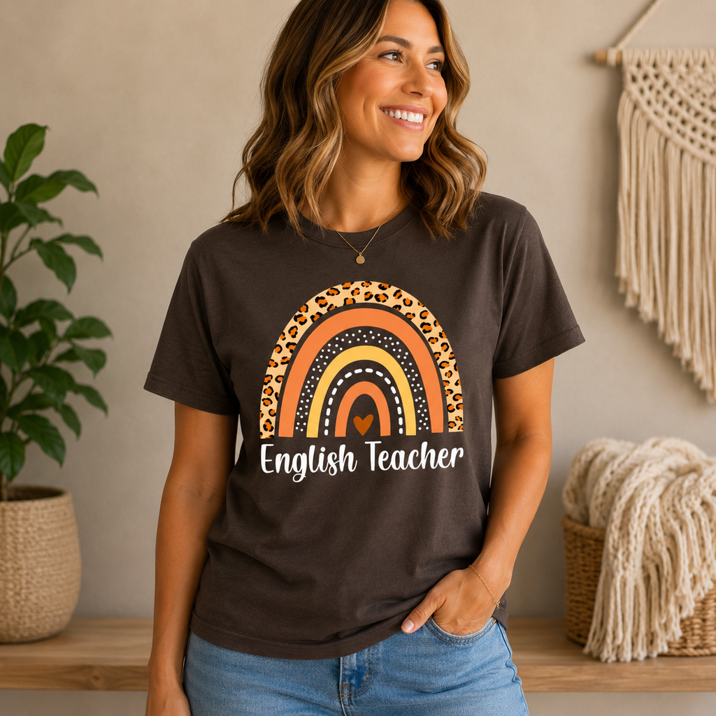 English Teacher Boho Rainbow