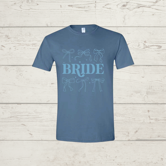 Bride with blue bows