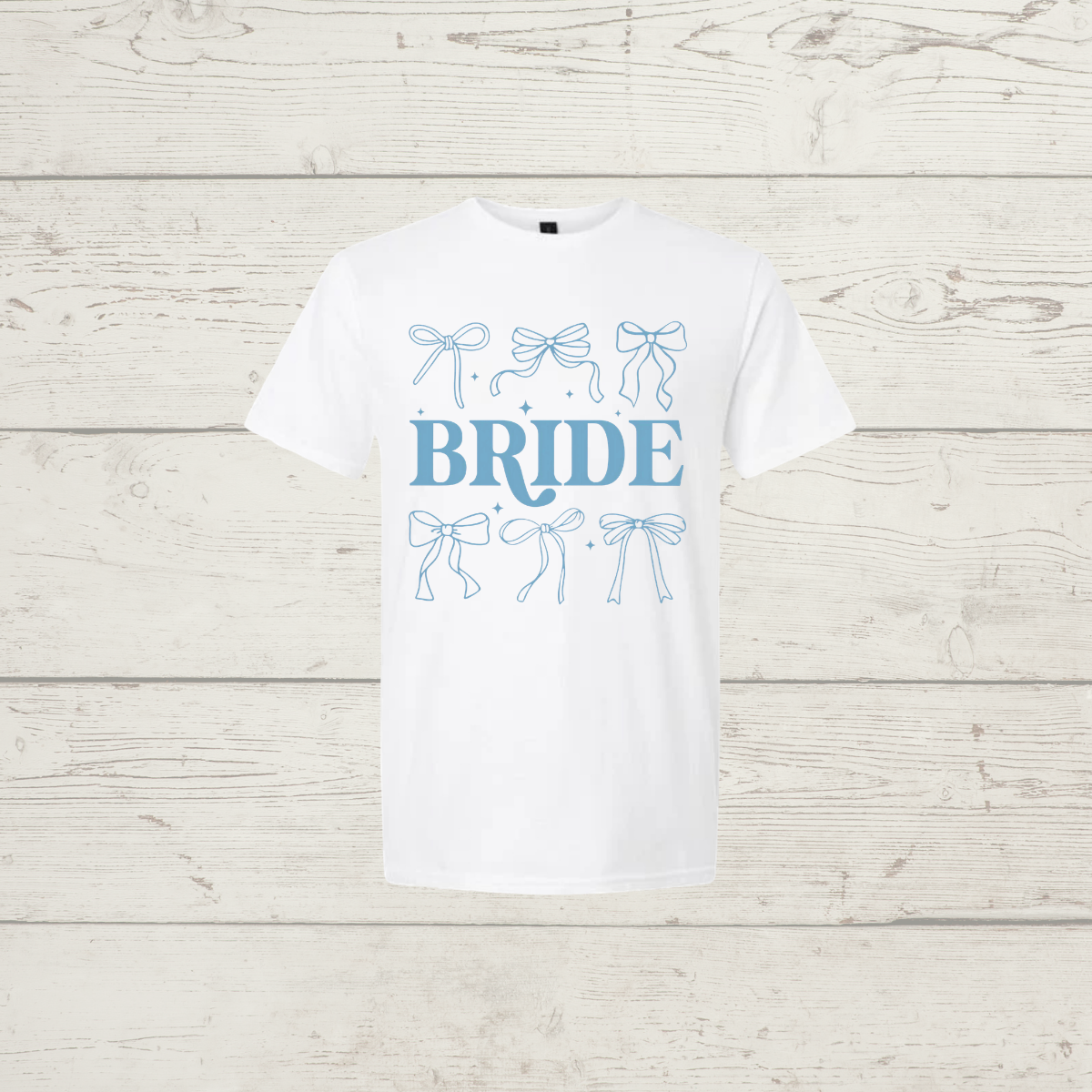 Bride with blue bows