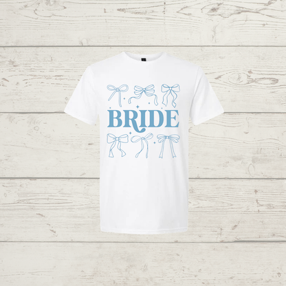Bride with blue bows