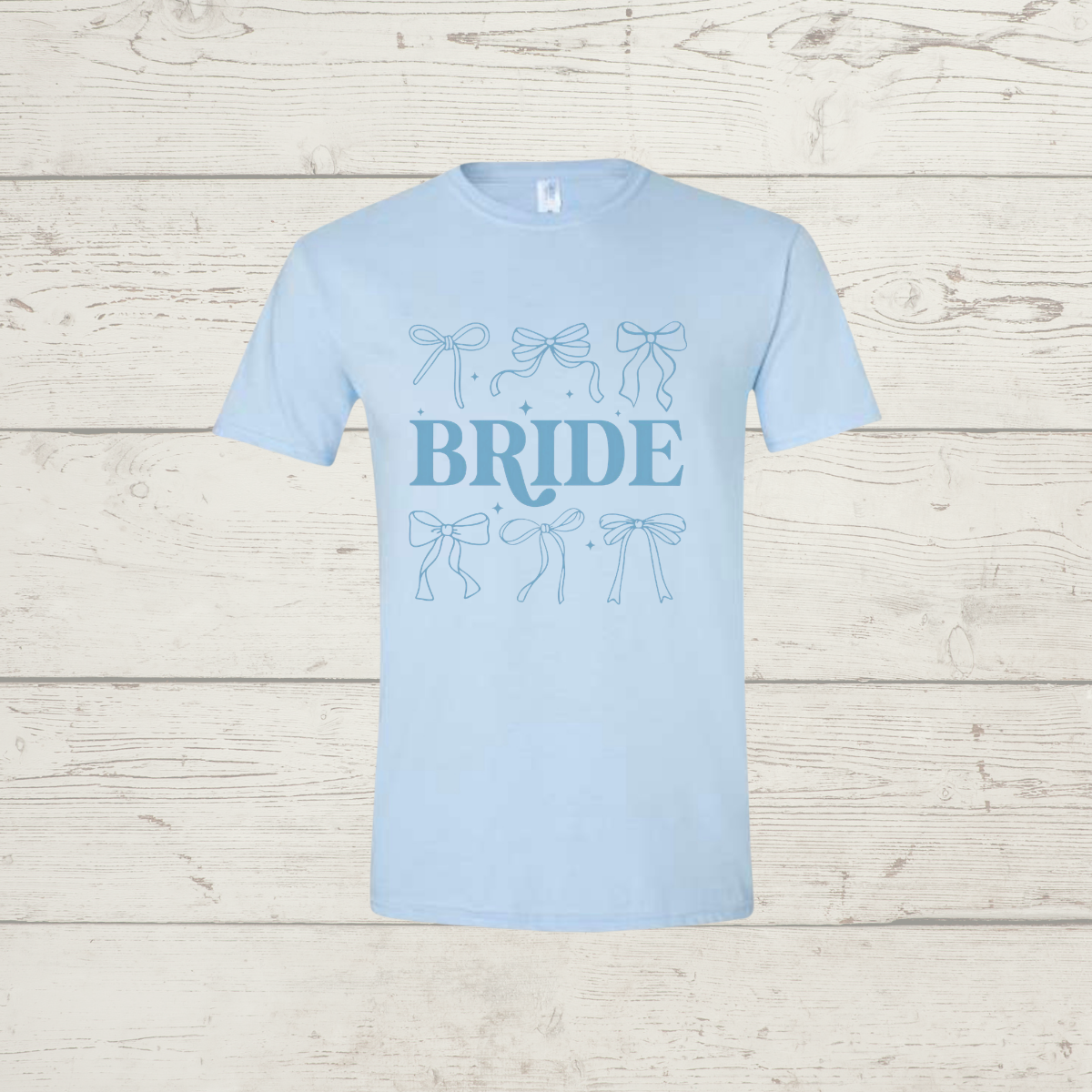 Bride with blue bows