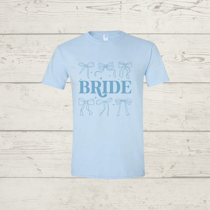 Bride with blue bows