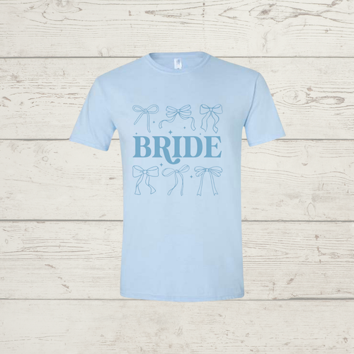 Bride with blue bows