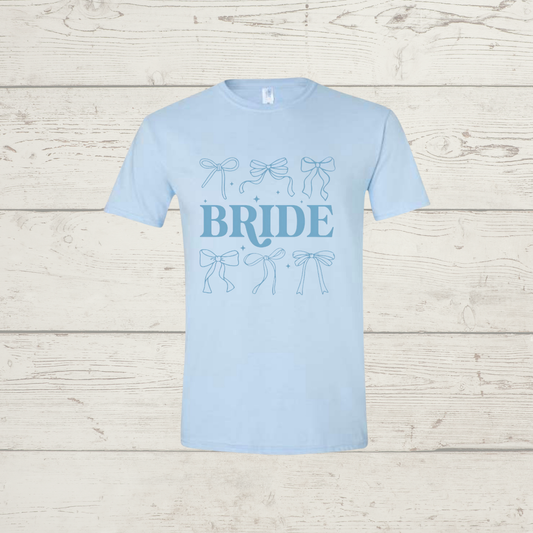 Bride with blue bows